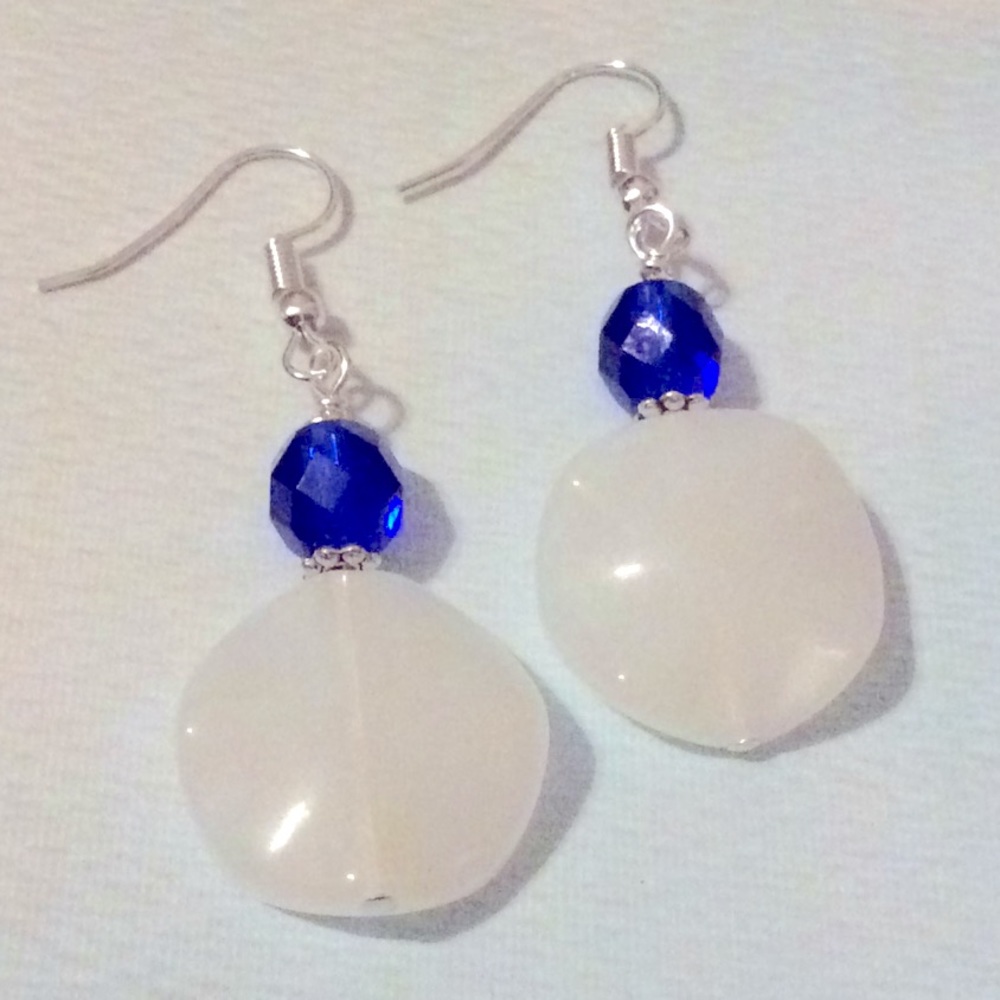 4/$20 White & Blue Earrings